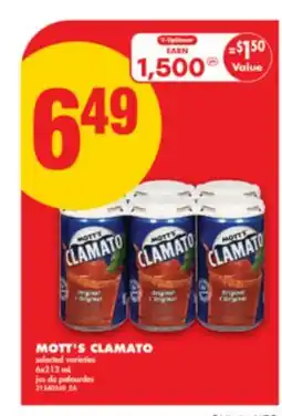 No Frills MOTT'S CLAMATO, 6x213 mL offer