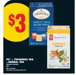 No Frills PC or TWININGS TEA or HERBAL TEA 20' s offer