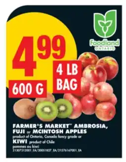 No Frills FARMER'S MARKET AMBROSIA, FUJI or MCINTOSH APPLES, 4 LB BAG or KIWI, 600 G offer