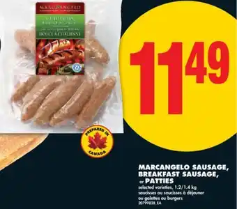 No Frills MARCANGELO SAUSAGE, BREAKFAST SAUSAGE, or PATTIES, 1.2/1.4 kg offer
