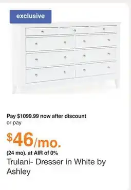 Ashley Furniture Trulani- Dresser in White by Ashley offer