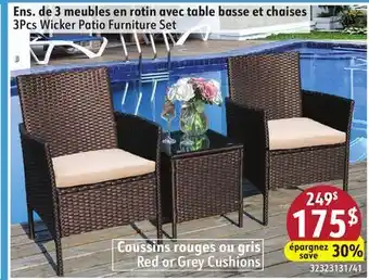 Sushi Shop 3Pcs Wicker Patio Furniture Set offer