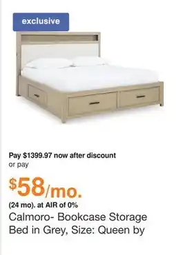 Ashley Furniture Calmoro- Bookcase Storage Bed in Grey, Size: Queen by Ashley offer