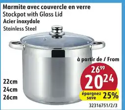 Sushi Shop Stockpot with Glass Lid, Stainless Steel offer