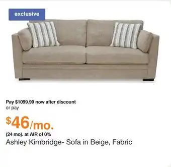 Ashley Furniture Ashley Kimbridge- Sofa in Beige, Fabric offer