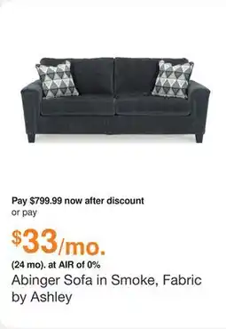 Ashley Furniture Abinger Sofa in Smoke, Fabric by Ashley offer