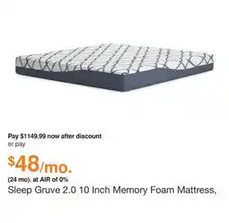 Ashley Furniture Sleep Gruve 2.0 10 Inch Memory Foam Mattress, Size: King by Ashley offer