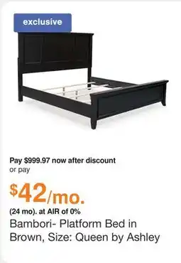 Ashley Furniture Bambori- Platform Bed in Brown, Size: Queen by Ashley offer