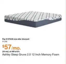 Ashley Furniture Ashley Sleep Gruve 2.0 12 Inch Memory Foam Mattress, Size: King offer