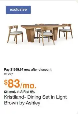 Ashley Furniture Kristiland- Dining Set in Light Brown by Ashley offer