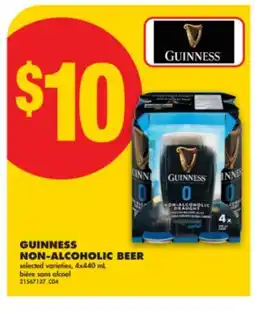 No Frills GUINNESS NON-ALCOHOLIC BEER, 4x440 mL offer