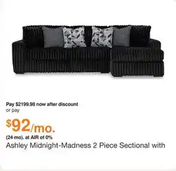 Ashley Furniture Ashley Midnight-Madness 2 Piece Sectional with Chaise in Onyx, Fabric offer