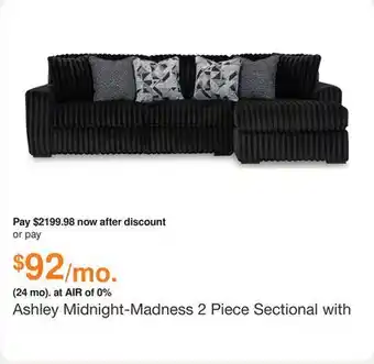 Ashley Furniture Ashley Midnight-Madness 2 Piece Sectional with Chaise in Onyx, Fabric offer