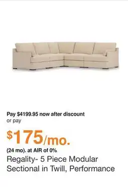 Ashley Furniture Regality- 5 Piece Modular Sectional in Twill, Performance Fabric by Ashley offer