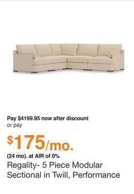 Ashley Furniture Regality- 5 Piece Modular Sectional in Twill, Performance Fabric by Ashley offer