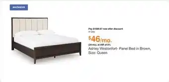 Ashley Furniture Ashley Westonfort- Panel Bed in Brown, Size: Queen offer