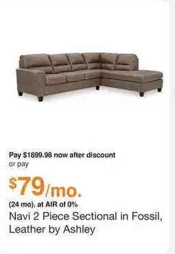 Ashley Furniture Navi 2 Piece Sectional in Fossil, Leather by Ashley offer