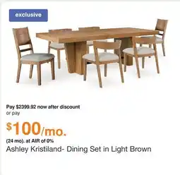 Ashley Furniture Ashley Kristiland- Dining Set in Light Brown offer