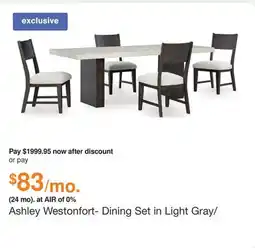 Ashley Furniture Ashley Westonfort- Dining Set in Light Gray/Espresso offer