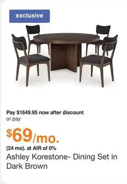 Ashley Furniture Ashley Korestone- Dining Set in Dark Brown offer