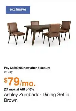 Ashley Furniture Ashley Zumbado- Dining Set in Brown offer