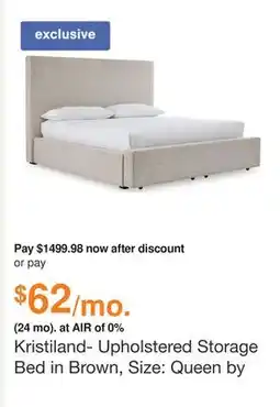 Ashley Furniture Kristiland- Upholstered Storage Bed in Brown, Size: Queen by Ashley offer