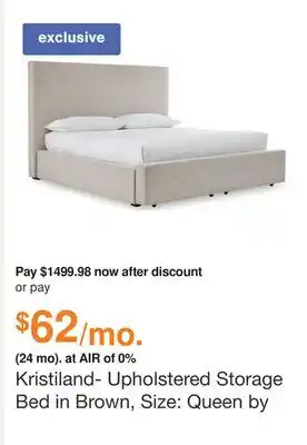 Ashley Furniture Kristiland- Upholstered Storage Bed in Brown, Size: Queen by Ashley offer