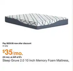 Ashley Furniture Sleep Gruve 2.0 10 Inch Memory Foam Mattress, Size: Queen by Ashley offer