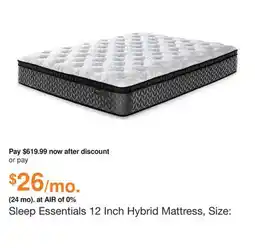 Ashley Furniture Sleep Essentials 12 Inch Hybrid Mattress, Size: Queen by Ashley offer