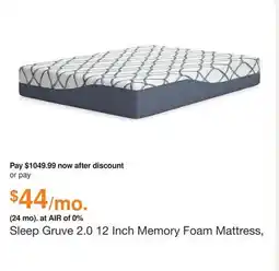 Ashley Furniture Sleep Gruve 2.0 12 Inch Memory Foam Mattress, Size: Queen by Ashley offer
