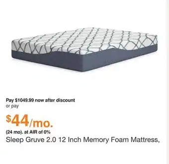 Ashley Furniture Sleep Gruve 2.0 12 Inch Memory Foam Mattress, Size: Queen by Ashley offer