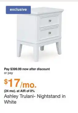 Ashley Furniture Ashley Trulani- Nightstand in White offer