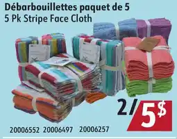 Sushi Shop 5 Pk Stripe Face Cloth offer