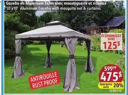 Sushi Shop 10'x10' Aluminum Gazebo with mosquito net & curtains offer