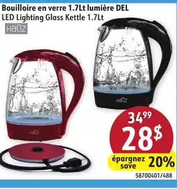 Sushi Shop LED Lighting Glass Kettle 1.7Lt offer