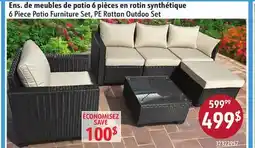 Sushi Shop 6 Piece Patio Furniture Set, PE Rattan Outdoo Set offer