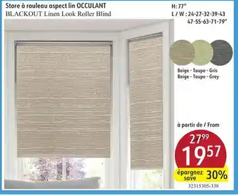 Sushi Shop BLACKOUT Linen Look Roller Blind offer