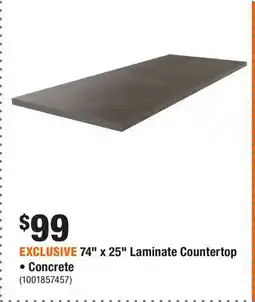 Home Depot EXCLUSIVE 74 x 25 Laminate Countertop • Concrete offer