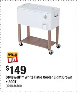 Home Depot StyleWell White Patio Cooler Light Brown • 80QT offer