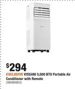 Home Depot EXCLUSIVE VISSANI 5,000 BTU Portable Air Conditioner with Remote offer