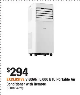 Home Depot EXCLUSIVE VISSANI 5,000 BTU Portable Air Conditioner with Remote offer