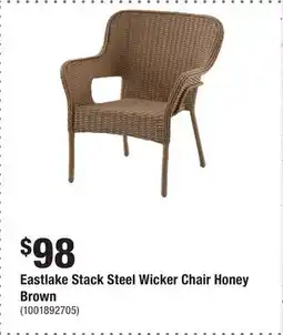 Home Depot Eastlake Stack Steel Wicker Chair Honey Brown offer