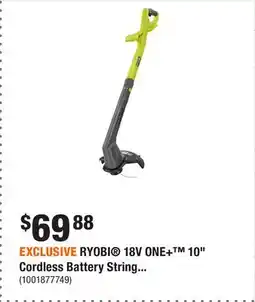 Home Depot EXCLUSIVE RYOBI 18V ONE+ 10 Cordless Battery String offer