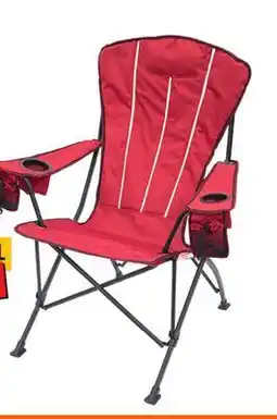 Home Depot Adirondack Steel Folding Outdoor Chair with Cup Holders - Red offer