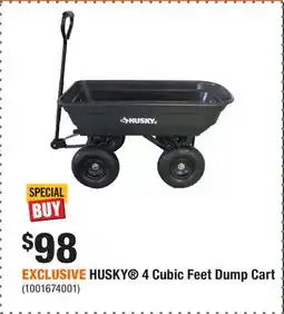 Home Depot EXCLUSIVE HUSKY 4 Cubic Feet Dump Cart offer