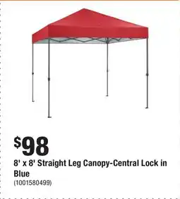 Home Depot 8' x 8' Straight Leg Canopy-Central Lock in Blue offer