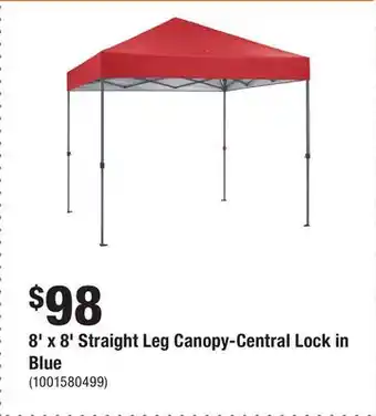 Home Depot 8' x 8' Straight Leg Canopy-Central Lock in Blue offer
