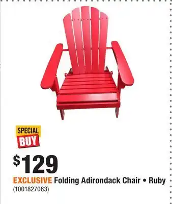 Home Depot EXCLUSIVE Folding Adirondack Chair • Ruby offer