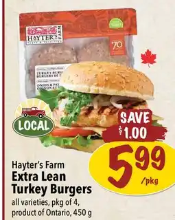 Farm Boy Hayter's Farm Extra Lean Turkey Burgers offer