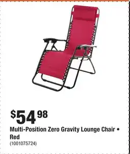 Home Depot Multi-Position Zero Gravity Lounge Chair • Red offer